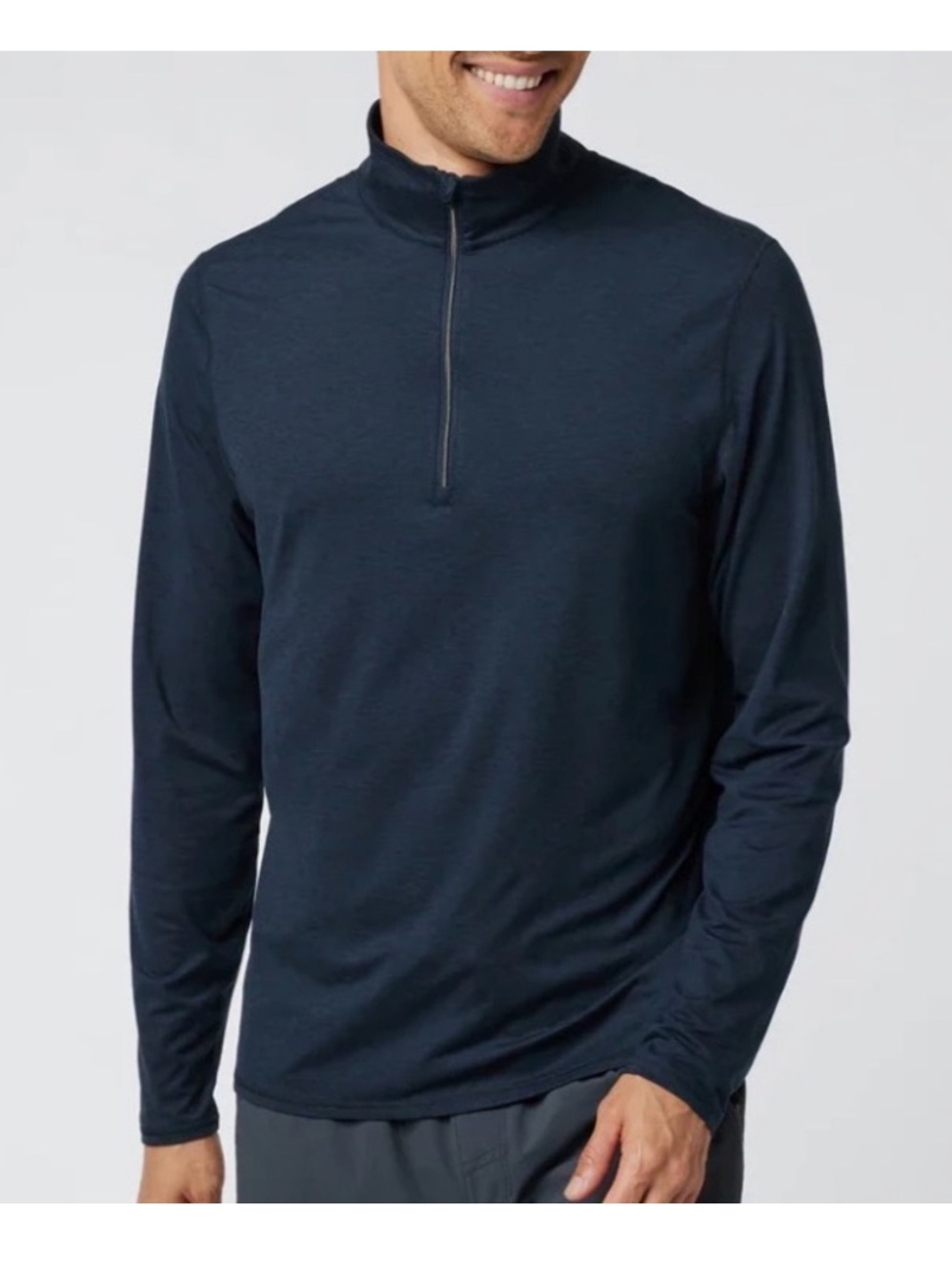 Men’s Vuori Ease Navy Blue Quarter-Zip Performance Pullover Large